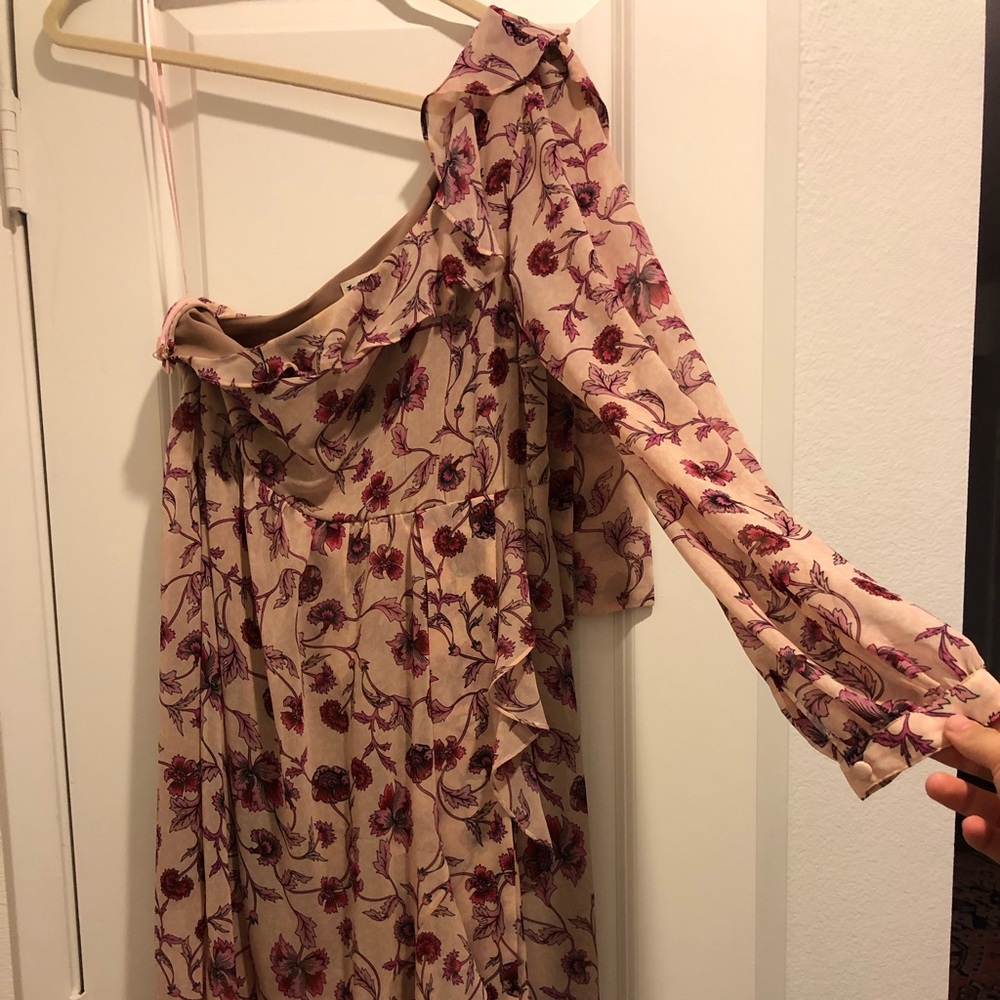 One shoulder for love + lemons midi dress